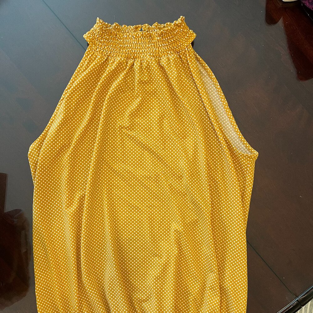 Polka Dot High Neck Bouse
